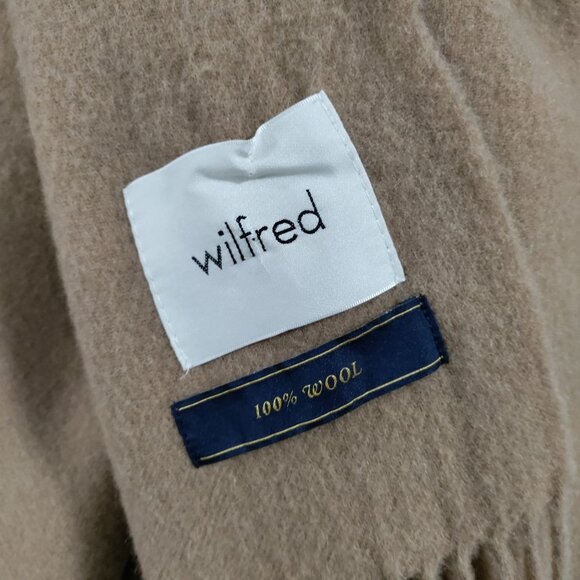 NWT Wilfred Fringed Classic Gold Camel 100% Wool Neck Warmer Scarf XXL - Picture 8 of 14